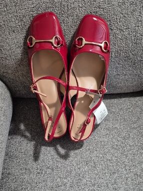 Nwt Womens mary Jane Style slingback  Block Heel Dark Red Size 11 By A New Day